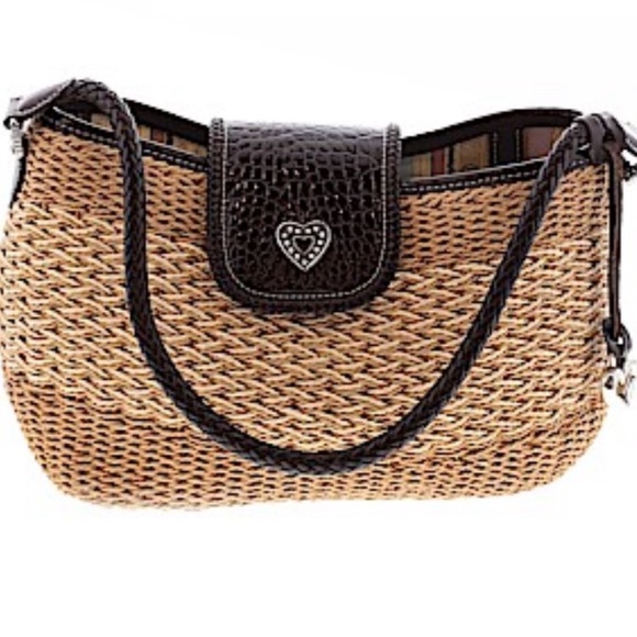 Brighton Handbags - Brighton Savannah StrawTote Braided Leather Straps